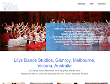 Tablet Screenshot of lilysdancestudios.com.au